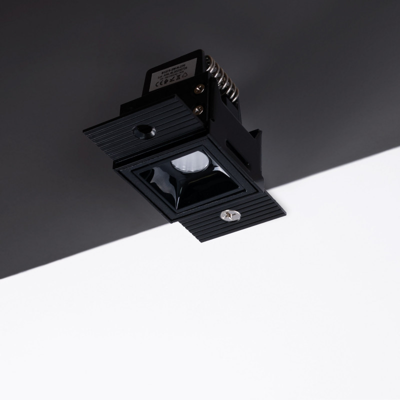 Recessed/trimless linear LED spotlight for plasterboard - 2W - UGR18 - CRI90 - Black