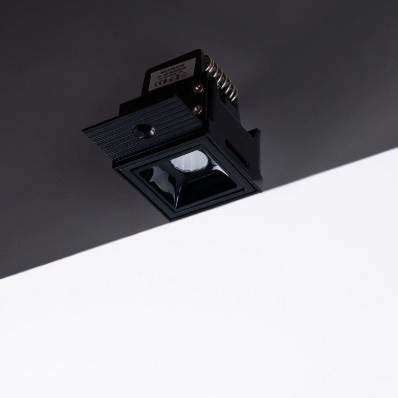 Recessed/trimless linear LED spotlight for plasterboard - 2W - UGR18 - CRI90 - Black