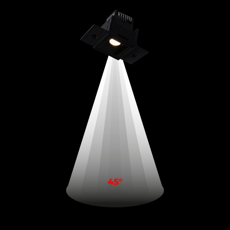 Recessed/trimless linear LED spotlight for plasterboard - 2W - UGR18 - CRI90 - Black