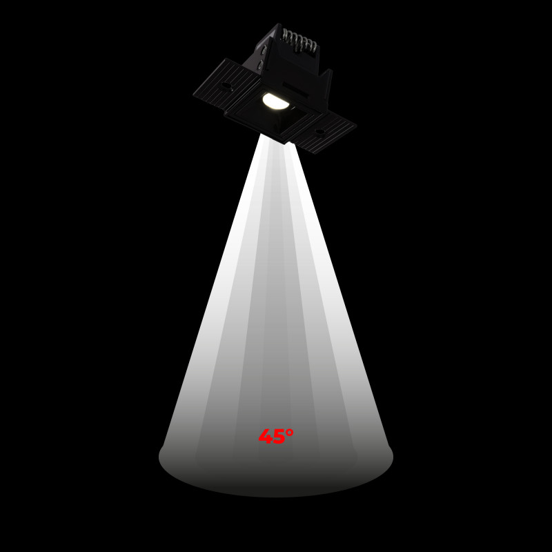 Recessed/trimless linear LED spotlight for plasterboard - 2W - UGR18 - CRI90 - Black