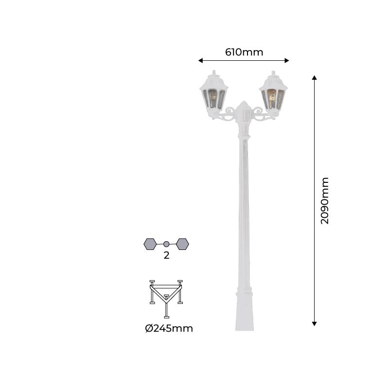 FUMAGALLI "Gigi Bisso/Anna" outdoor double street lamp - 2x E27 - CCT - IP55