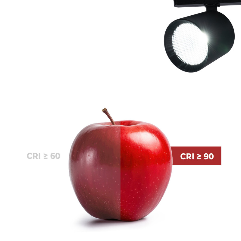 CCT LED 3-phase track spotlight - 40W - CRI 90 - KGP Driver- White