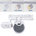 CCT LED 3-phase track spotlight - 40W - CRI 90 - KGP Driver- White
