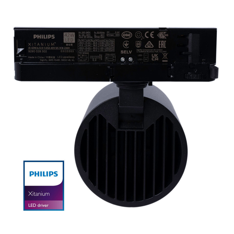LED 3-phase track spotlight - 40W - CRI 95 - Philips Xitanium Driver - White