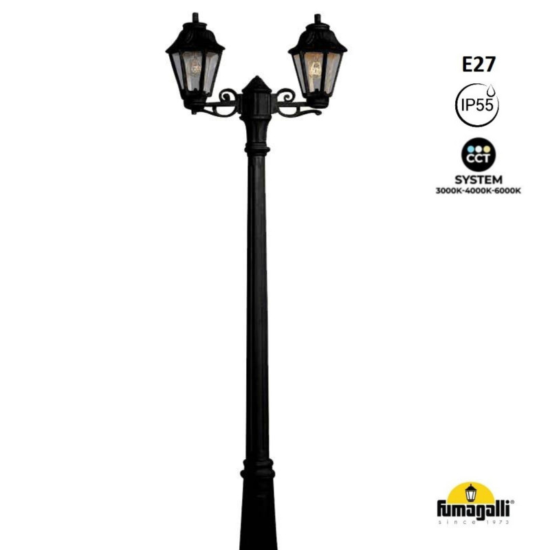 FUMAGALLI "Gigi Bisso/Anna" outdoor double street lamp - 2x E27 - CCT - IP55