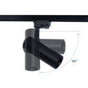 CCT LED 1-phase track spotlight - 10W - CRI 90 - KGP Driver - Black