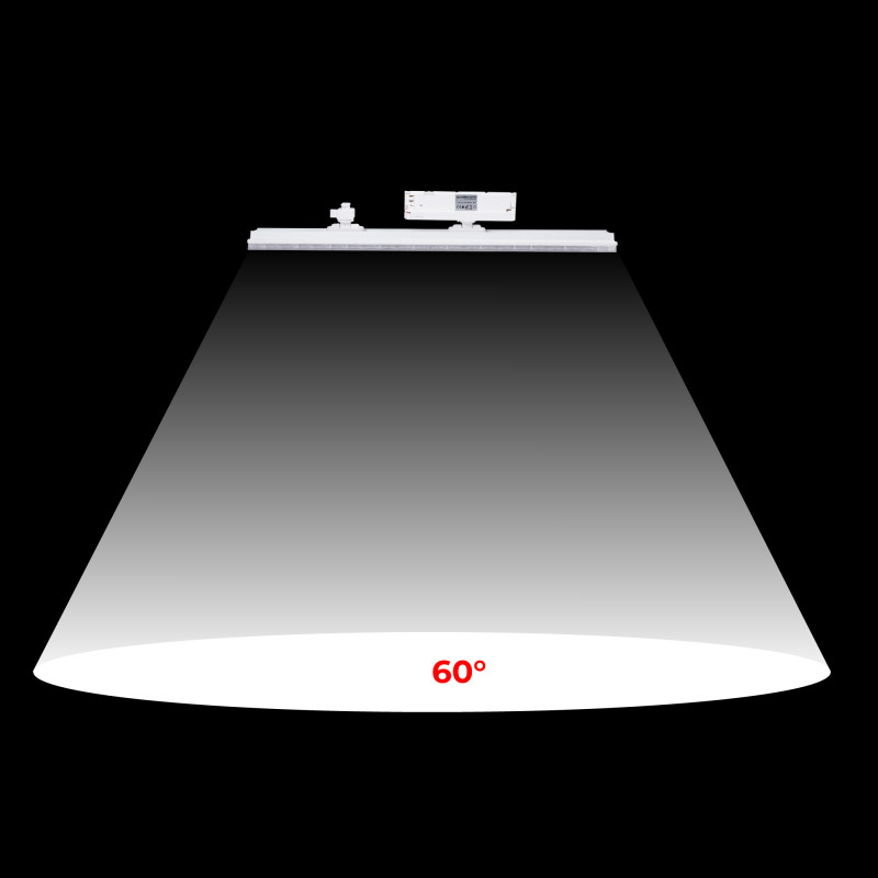 Linear adjustable LED spotlight for 3-phase track - 20W - CCT - CRI90 - KGP Driver - Black