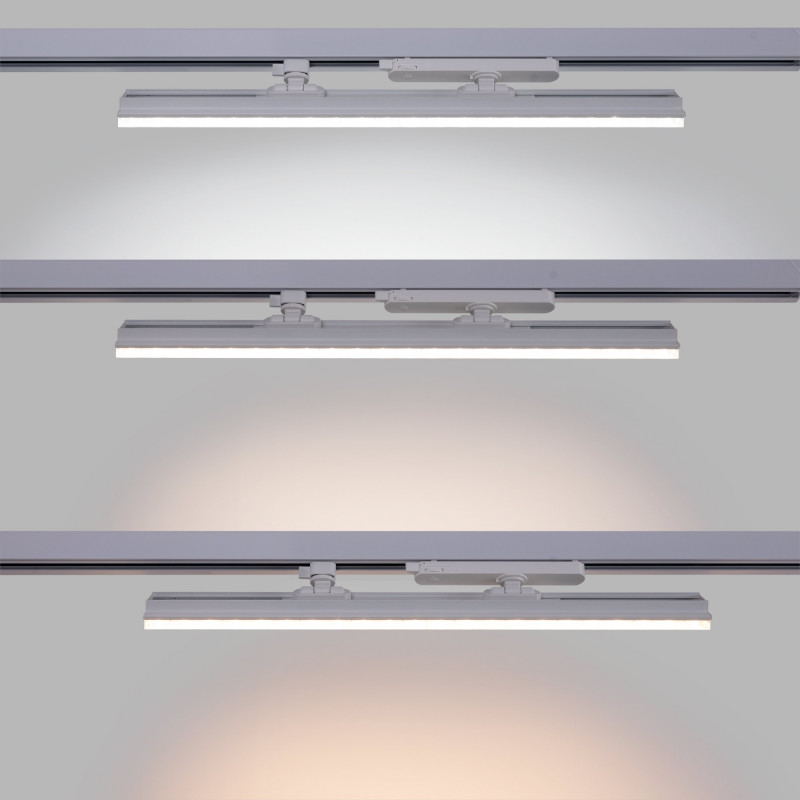 Linear adjustable LED spotlight for 3-phase track - 20W - CCT - CRI90 - KGP Driver - Black