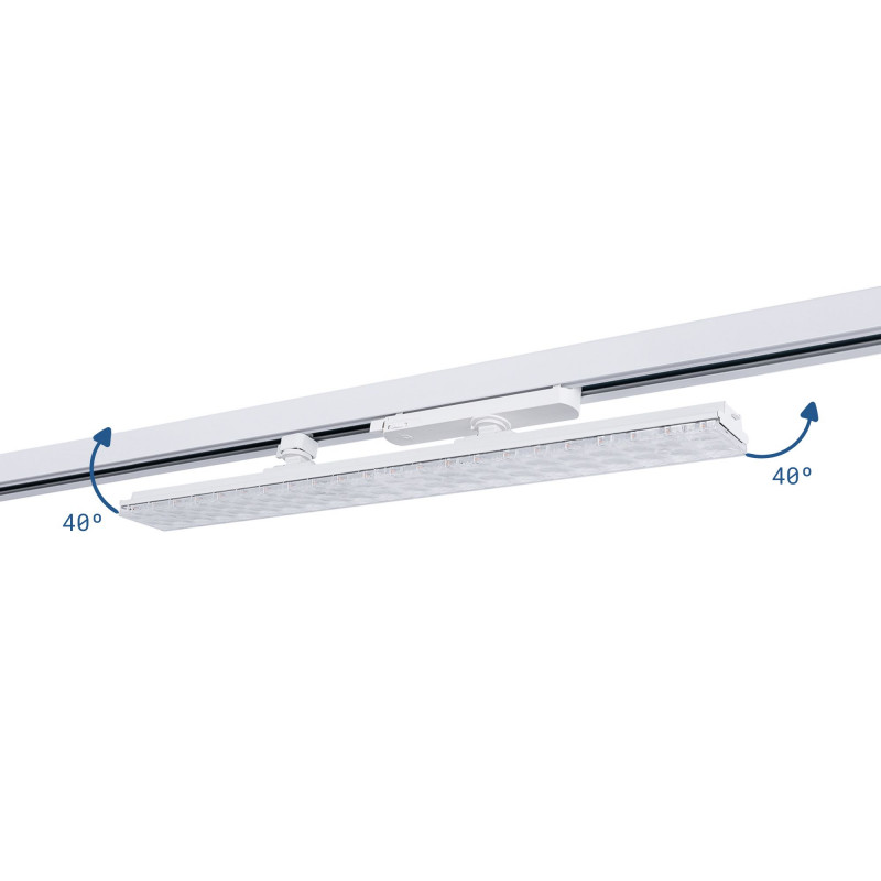 Linear adjustable LED spotlight for 3-phase track - 20W - CCT - CRI90 - KGP Driver - Black
