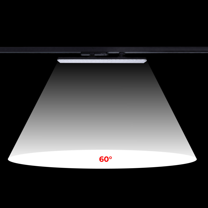 Linear adjustable LED spotlight for 3-phase track - 20W - CCT - CRI90 - KGP Driver - Black
