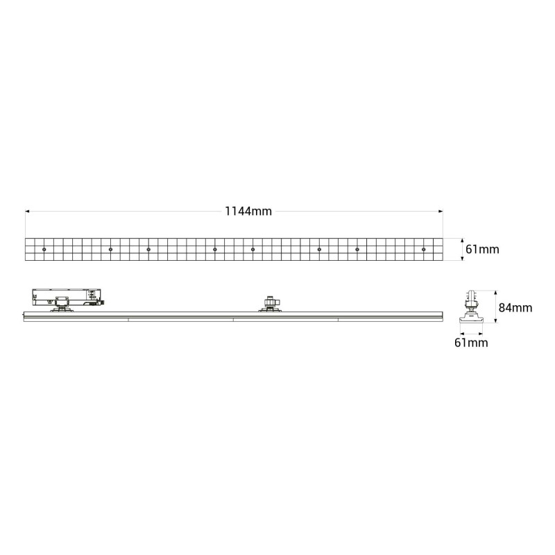 Linear adjustable LED spotlight for 3-phase track - 40W - CCT - CRI90 - KGP Driver - White