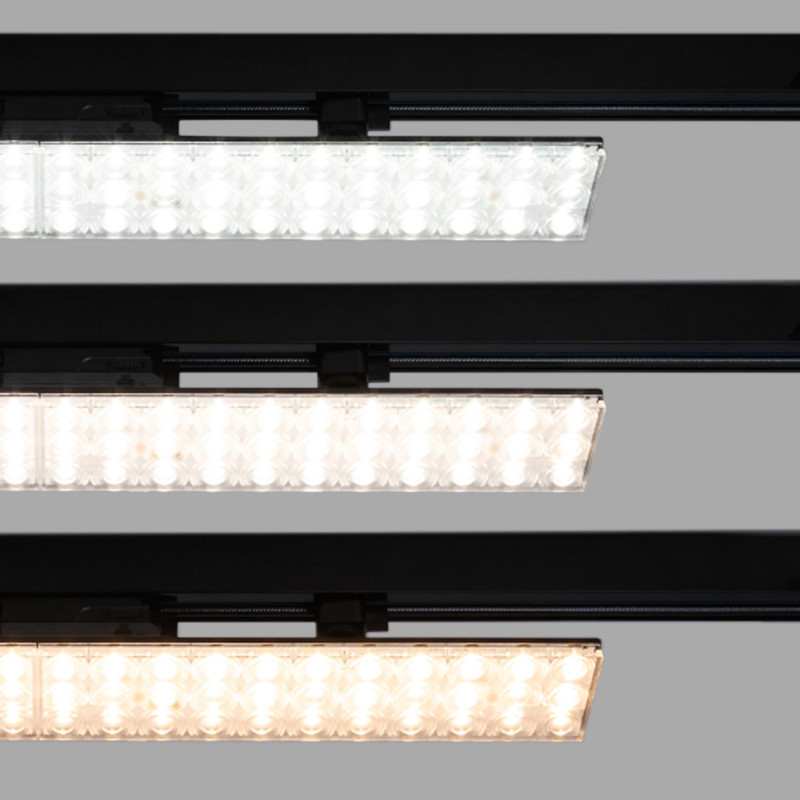 Linear adjustable LED spotlight for 3-phase track - 40W - CCT - CRI90 - KGP Driver - White