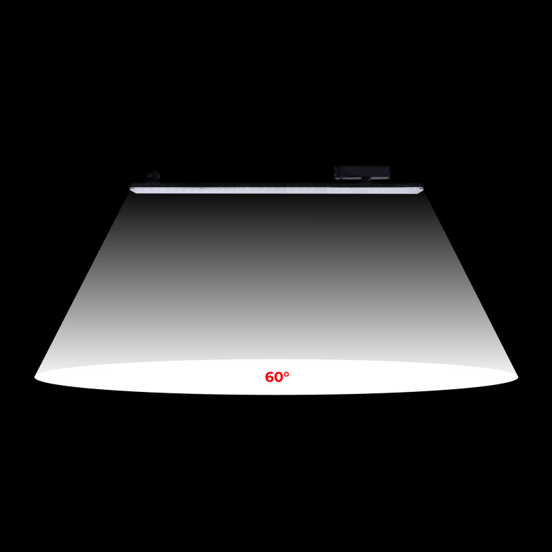 Linear adjustable LED spotlight for 3-phase track - 40W - CCT - CRI90 - KGP Driver - White