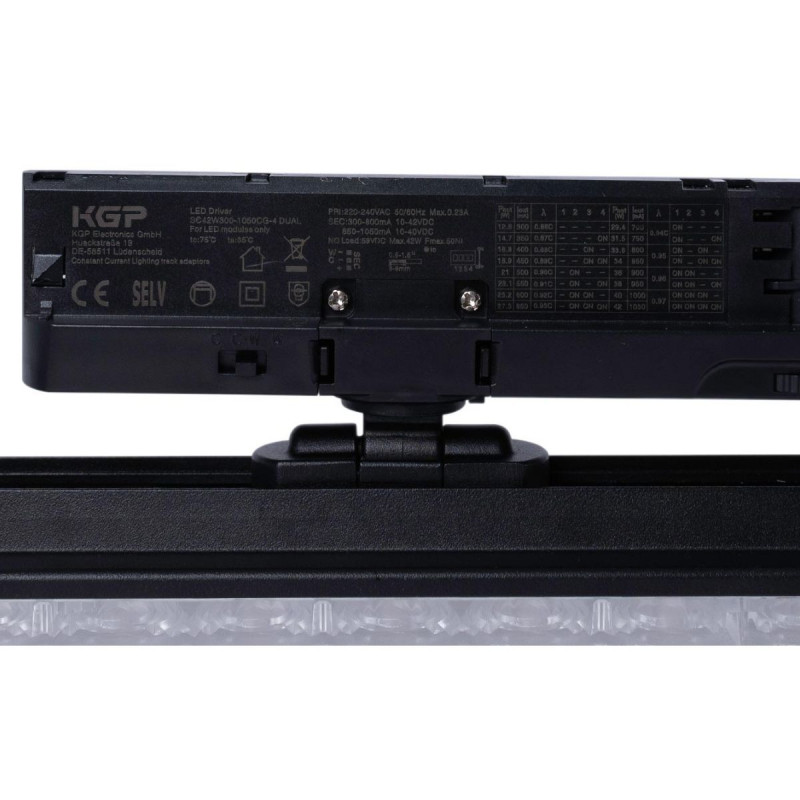 Linear adjustable LED spotlight for 3-phase track - 40W - CCT - CRI90 - KGP Driver - White