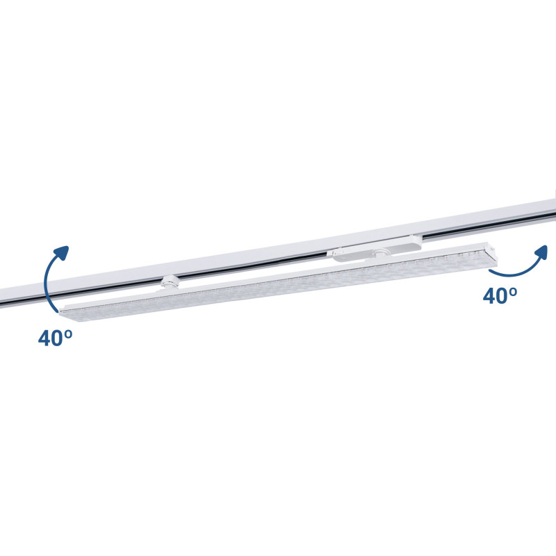 Linear adjustable LED spotlight for 3-phase track - 40W - CCT - CRI90 - KGP Driver - White