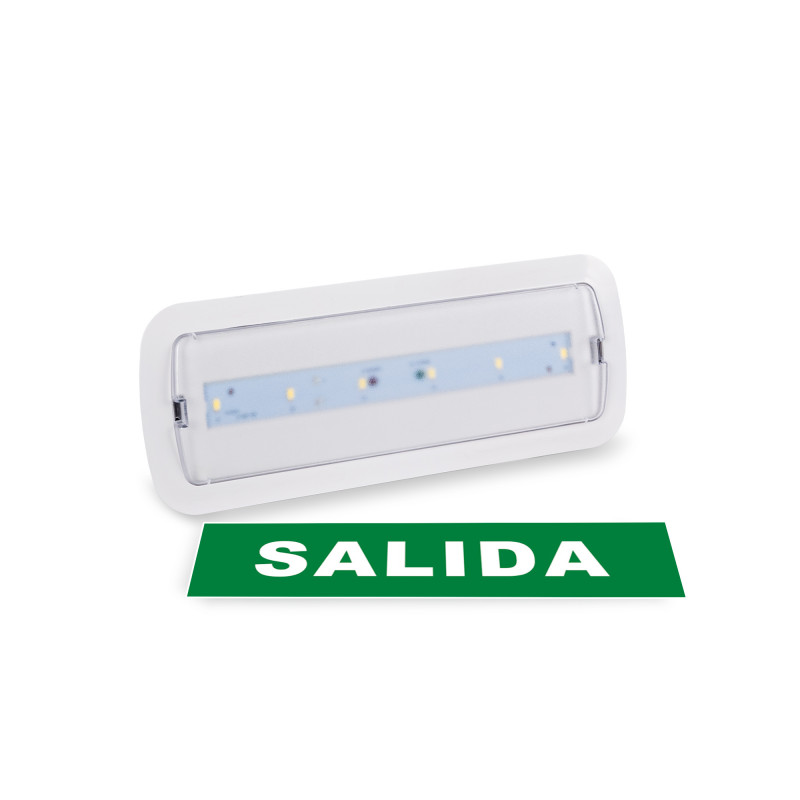KIT Pictograma autoadhesivo "SALIDA" + Luz de emergencia 3W