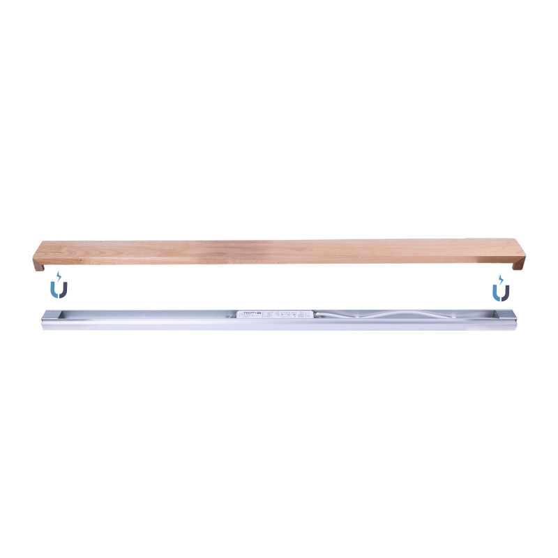 Wooden linear wall light "Wooden" - 26W - 100cm - Driver Philips