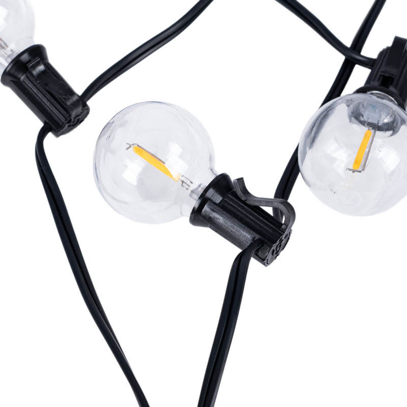 Solar string lights - 25 E10 LED Filament Bulbs - IP44 - 9.2 meters