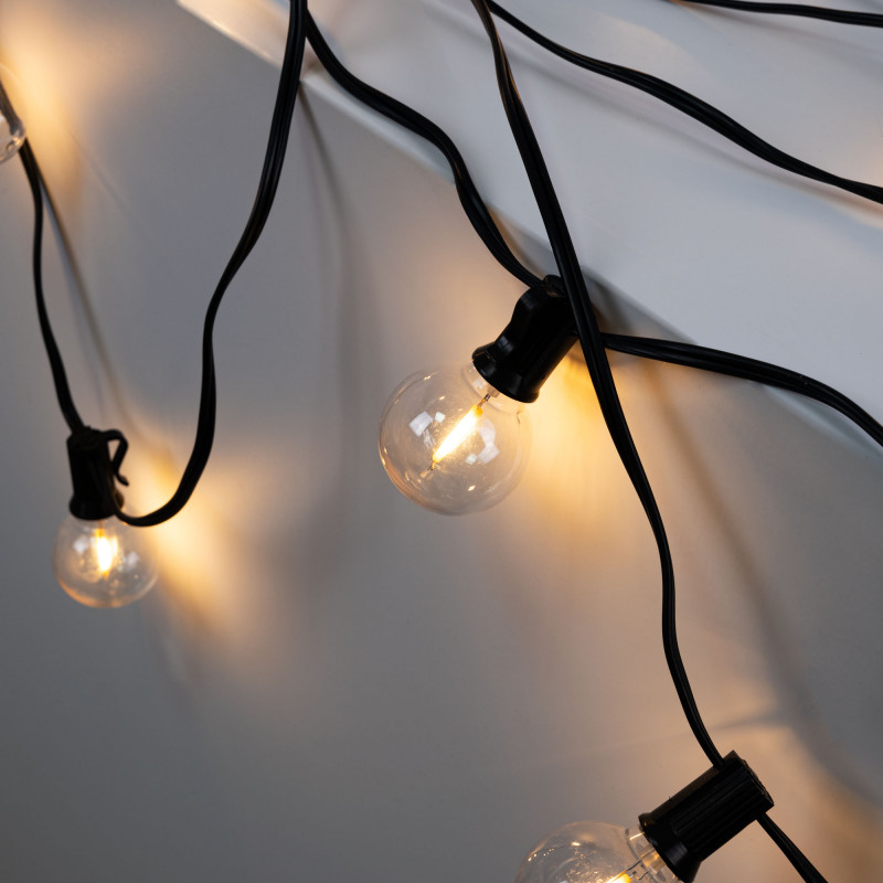 Solar string lights - 25 E10 LED Filament Bulbs - IP44 - 9.2 meters