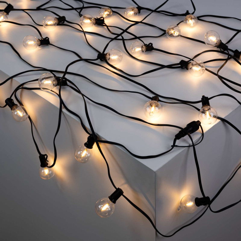 Solar string lights - 25 E10 LED Filament Bulbs - IP44 - 9.2 meters