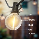 Solar string lights - 25 E10 LED Filament Bulbs - IP44 - 9.2 meters
