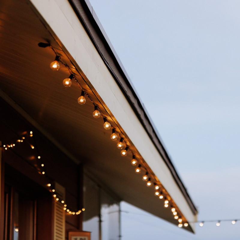 Solar string lights - 25 E10 LED Filament Bulbs - IP44 - 9.2 meters