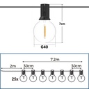 Solar string lights - 25 E10 LED Filament Bulbs - IP44 - 9.2 meters