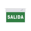 Luz de emergencia permanente con cartel "Salida"