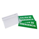 Luz de emergencia permanente con cartel "Salida de Emergencia"