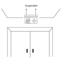 Hanging permanent emergency light with "Side arrow" pictogram