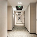 Hanging permanent emergency light with "Side arrow" pictogram