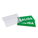 Luz de emergencia permanente con cartel autoadhesivo "Salida" - Empotrable