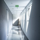 Luz de emergencia permanente con cartel autoadhesivo "Salida" - Empotrable