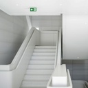 Recessed permanent emergency light with "Up arrow" pictogram