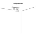 Recessed permanent emergency light with "Down arrow" pictogram