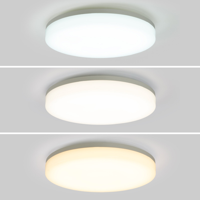 Tri-proof CCT LED ceiling light with motion sensor - 24W - Ø28cm - IP65