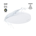 Tri-proof CCT LED ceiling light with motion sensor - 24W - Ø28cm - IP65