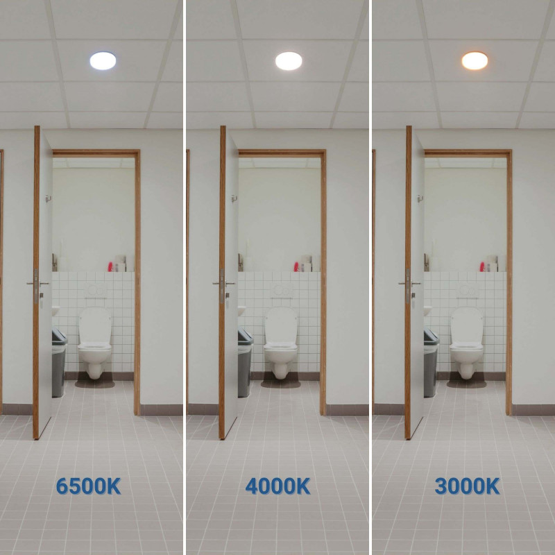 Tri-proof CCT LED ceiling light with motion sensor - 24W - Ø28cm - IP65