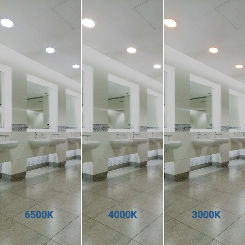 Tri-proof CCT LED ceiling light with motion sensor - 24W - Ø28cm - IP65
