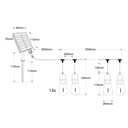 Solar string light - 15 E27 LED Filament Bulbs - IP44 - 10 metres