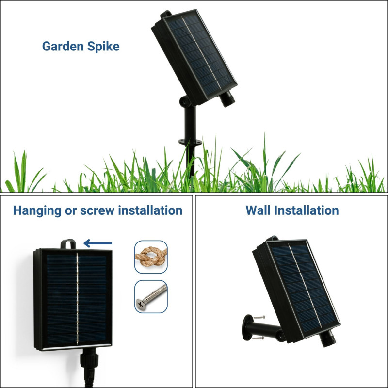Solar string light - 15 E27 LED Filament Bulbs - IP44 - 10 metres