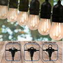 Solar string light - 15 E27 LED Filament Bulbs - IP44 - 10 metres