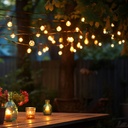 Outdoor string light 15 + 2m - 30 E12 G40 1W LED filament bulbs - IP44 - Warm White