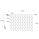 LED Curtain lights - 1.5m x 90cm - 100 lights - Cool white