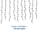 LED Curtain lights - 1.5m x 90cm - 100 lights - Cool white
