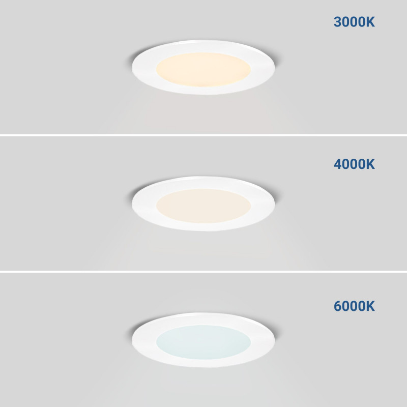 Ultra slim LED Downlight 6W - CCT - Cut Ø 110mm - 3 colors