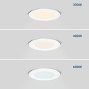 Ultra slim LED Downlight 6W - CCT - Cut Ø 110mm - 3 colors