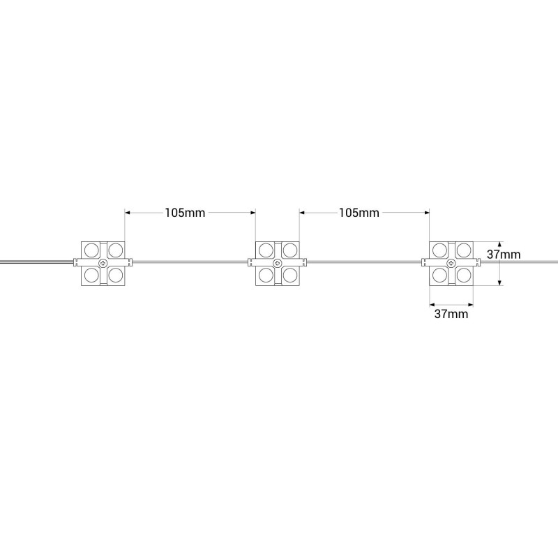 LED module for illuminated signs - 2W - 12V - IP65 - 160º - 6000K