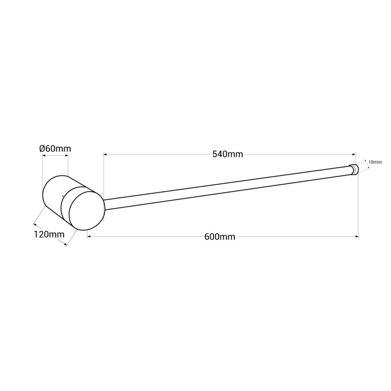Minimalist linear wall light "KENDA-R" - 10W - 360º rotatable - Warm white