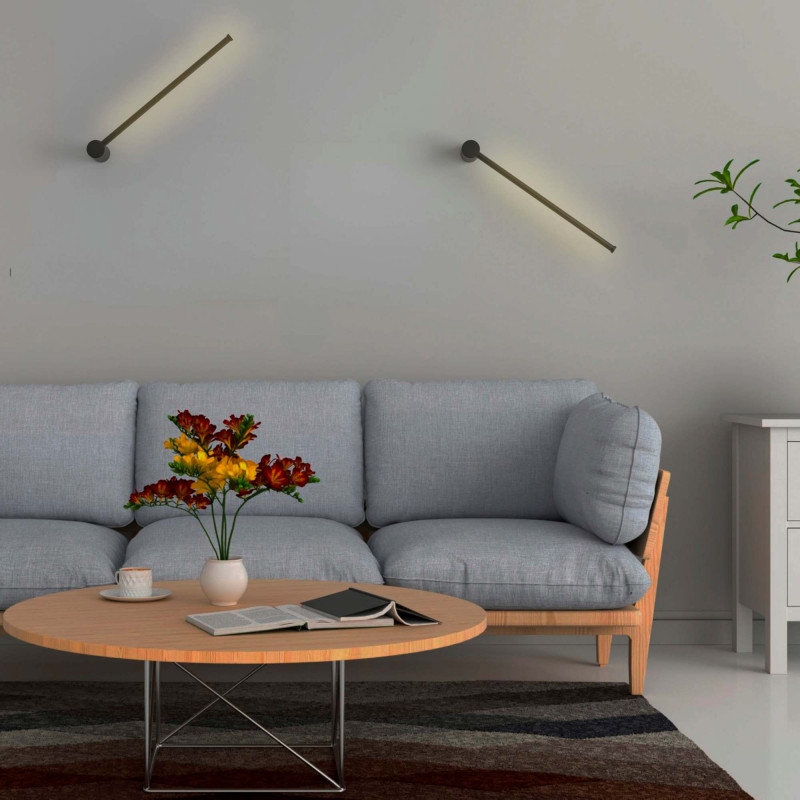 Minimalist linear wall light "KENDA-R" - 10W - 360º rotatable - Warm white